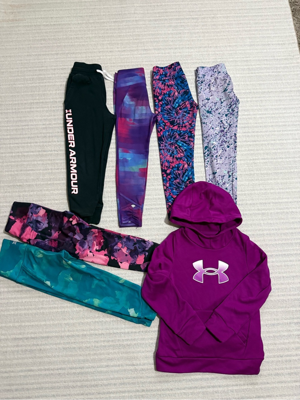 Bundle of Girls Athletic Clothes Leggings and Active Hoodie Sz 6/6X